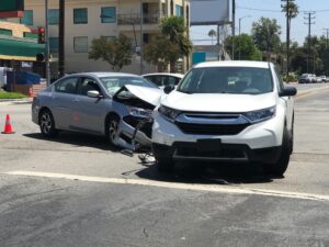 Two cars collided with each other at busy intersection in Nashua